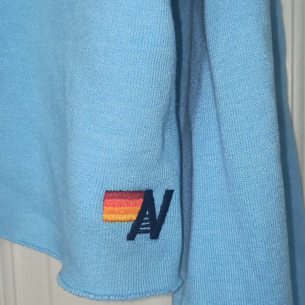 Aviator Nation Smiley 2 Relaxed Cropped Pullover Hoodie Size S - Picture 5 of 5